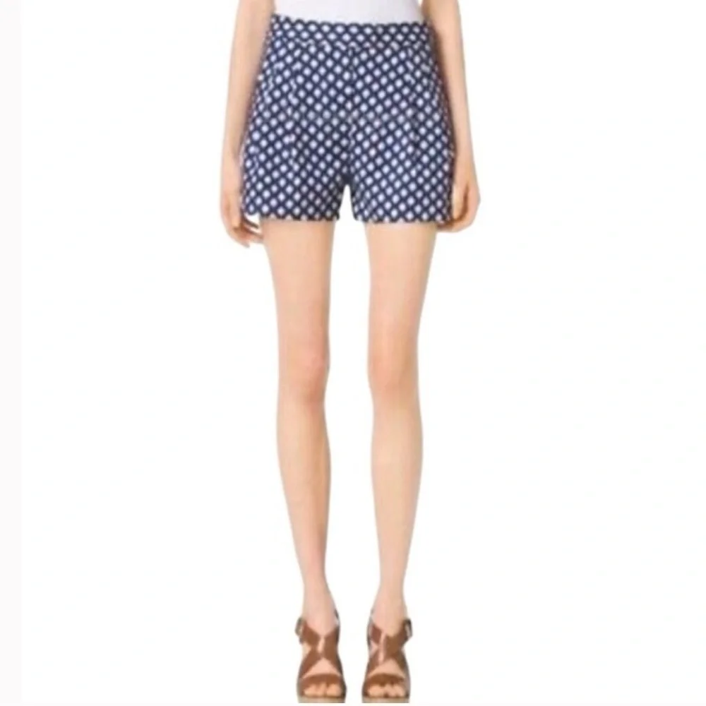 Michael Kors Prussian clementine print stretch cotton dress shorts 10